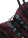 1980s Gothic Punk Leather Plaids Corset Dress - vintage dress, retro fashion