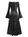 1980s Gothic Witch Bat Sleeve Hooded Dress - vintage dress, retro fashion