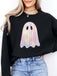 1980s Halloween Ghost Pumpkin Vintage Sweatshirt - vintage fashion, retro style