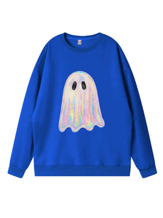 1980s Halloween Ghost Pumpkin Vintage Sweatshirt - vintage fashion, retro style