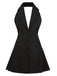 1980s Halter V-Neck Backless Sleeveless Solid Dress — a 1980s silhouette that turns sidewalks into runways
