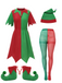 1980s Jagged Christmas Hem Elf Costume Dress Set - vintage dress, retro fashion