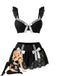 1980s Lace Bow Maid Costume Loungewear Set - vintage fashion, retro style