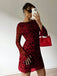 1980s Leopard Sheer Long-Sleeve Backless Dress - vintage dress, retro fashion