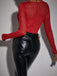 1980s Mesh Sheer Glitter Boned Long Sleeve Bodysuit - vintage fashion, retro style
