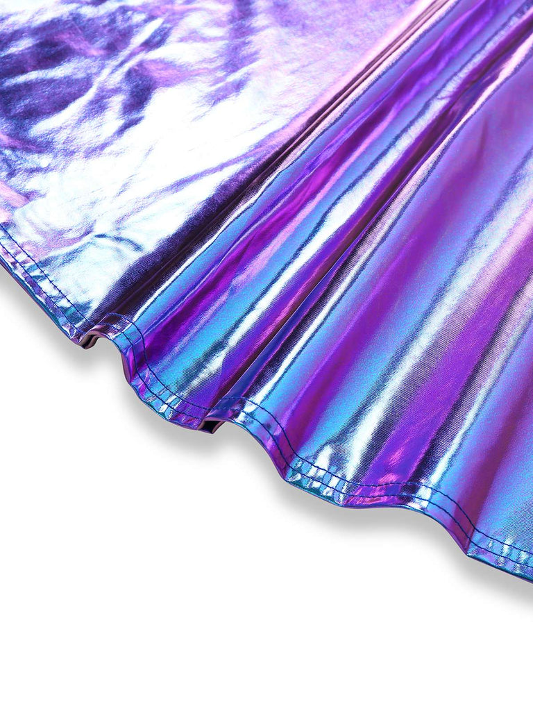 1980s Metallic Futuristic Party Mini Dress - vintage dress, retro fashion
