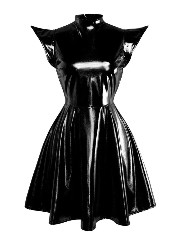 1980s Metallic Futuristic Party Mini Dress - vintage dress, retro fashion