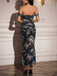 1980s Off-Shoulder Floral Mesh Bodycon Ruched Dress - vintage dress, retro fashion