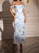 1980s Off-Shoulder Floral Mesh Bodycon Ruched Dress - vintage dress, retro fashion