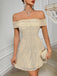 1980s Off-Shoulder Sequined Trumpet Mini Dress - vintage dress, retro fashion