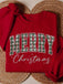 1980s Plaid Letter Christmas Sweatshirt - vintage fashion, retro style