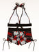 1980s Punk Halter Rock Skull Bikini Set, vintage swimsuit, pin-up swimwear - perfect for women who love vintage and retro fashion