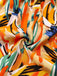 Multicolor 1980s V-Neck Abstract Print Belted Romper - vintage jumpsuit, retro fashion
