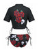 1980s Skull Graphic Bikini Set - vintage fashion, retro style