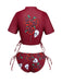 1980s Skull Graphic Bikini Set - vintage fashion, retro style