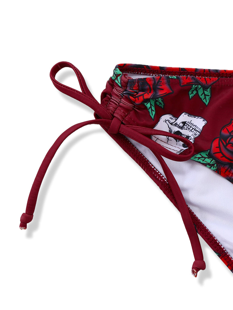 1980s Skull Graphic Bikini Set - vintage fashion, retro style