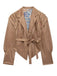 1980s Solid Button V-Neck Lace-Up Jacket - vintage fashion, retro style