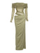 1980s Solid Off-Shoulder Mesh Cut-Out Sheer Dress - vintage dress, retro fashion