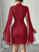 1980s Solid Pearl Chiffon Cape Bodycon Dress - vintage dress, retro fashion