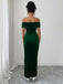 1980s Solid Velvet Off-Shoulder Midi Dress - vintage dress, retro fashion