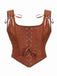 1980s Suede Bow Lace-Up Corset - vintage fashion, retro style