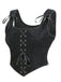 1980s Suede Bow Lace-Up Corset - vintage fashion, retro style