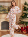 White 1980s Gingerbread Candy Cane Christmas Pajama Set - vintage fashion, retro style, pure white