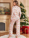 White 1980s Gingerbread Candy Cane Christmas Pajama Set - vintage fashion, retro style, pure white