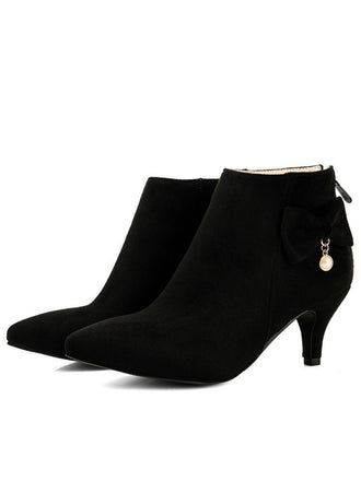 Stiletto Heel Pointed Suede Ankle High Heels