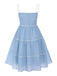 2PCS Polka Dot Ivory Pencil Dress & Sky Blue Strap Dress