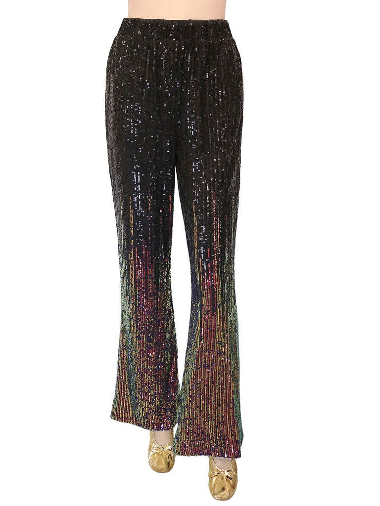 1920s Gradient Sequin Flared Pants