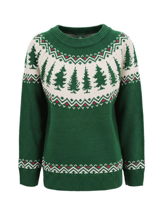 Green 1980s Christmas Tree Fair Isle Sweater