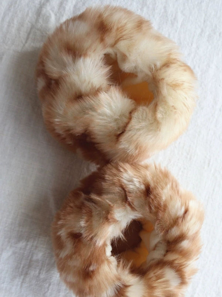 Vintage Khaki Deer Style Faux Fur Cuffs