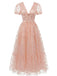 1930s Butterfly Floral Mesh Embroidered Maxi Dress