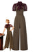 [Pre-Sale] Red 1930s Mesh Patchwork Vertical Stripe Jumpsuit