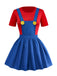 1970s Mario Suspender Dress Set with Hat