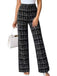 Black 1930s Plaid High Waisted Wide-Leg Pants