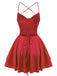 1960s Solid Satin Back Lace-Up Mini Dress