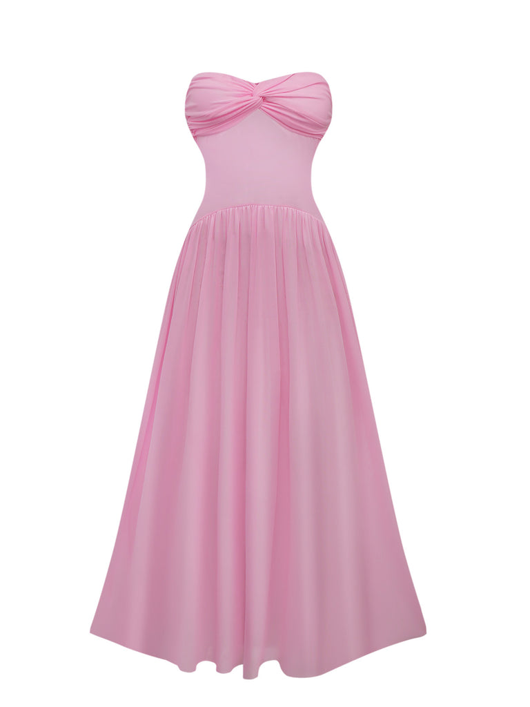1950s Strapless Halter Neck Dress