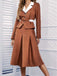 [Pre-Sale] 2PCS Brown 1940s Lapel Coat & Pleated Skirt