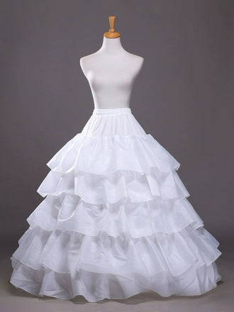 White 1950s Multi-Layered Ruffled Petticoat