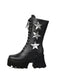 Vintage Steampunk Star Print Platform Mid-Calf Boots