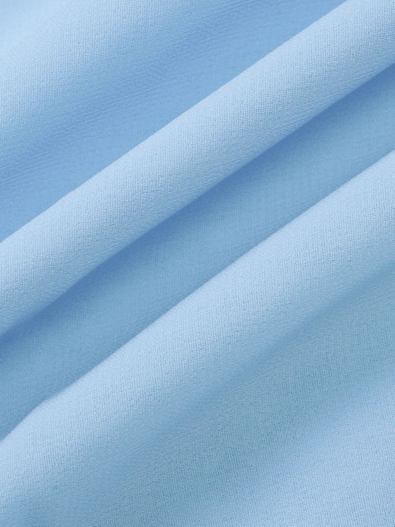 1970s Solid Multi-Layer Chiffon Bind Babydoll Dress