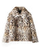 Brown 1980s Leopard Print Faux Fur Coat