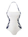 1940s Halter Swimsuit & Sailor-Stripe Shorts Set