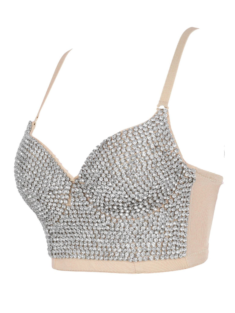 1970s Steampunk Rhinestone Studded Camisole