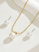 Gold Pearl Collarbone Necklace & Earrings Set