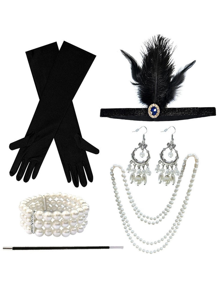 6PCS 1920s Flapper Costume Accessory Set