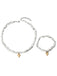 Gold Heart Pendant Necklace & Bracelet Set
