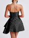 1970s Strapless Roses Jacquard Dress